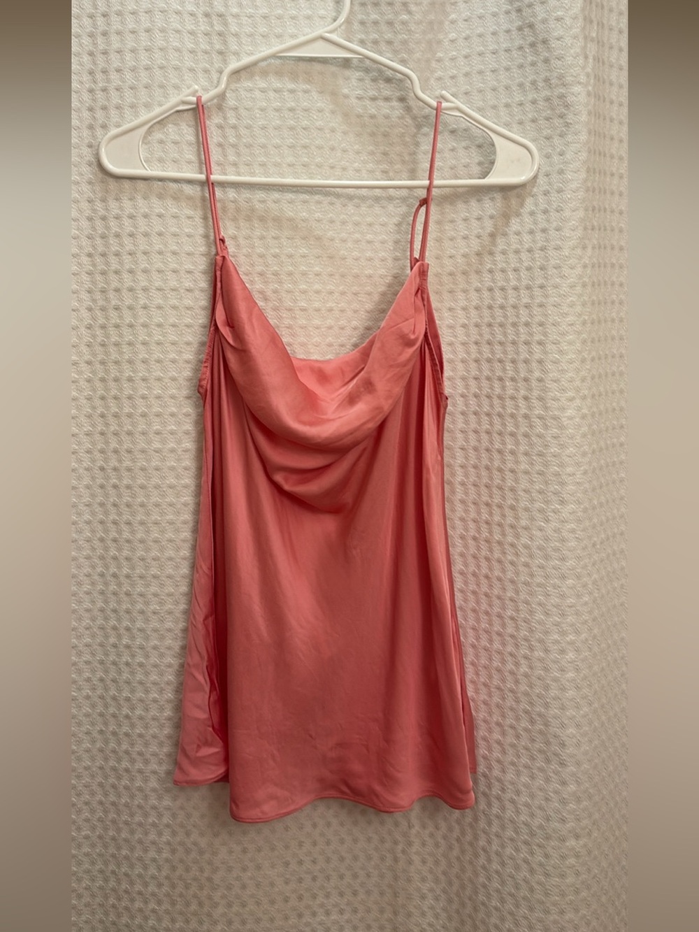 NWT Anthropologie Pink Silk Cowl Neck Tank Top